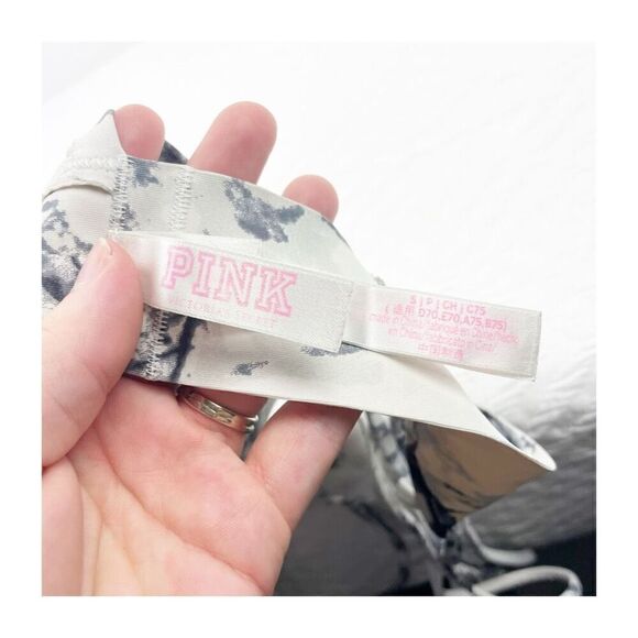 BUY 1 GET 1 FREE Victorias Secret snap bralette clouds tie dye white black trian - Picture 6 of 6